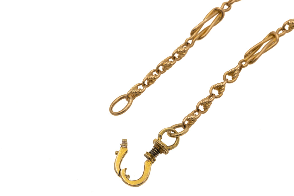 29" Antique 15ct Gold Lover's Knot Chain, 18g