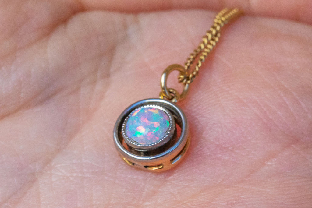 Antique 15ct Gold Opal Charm, 0.30ct