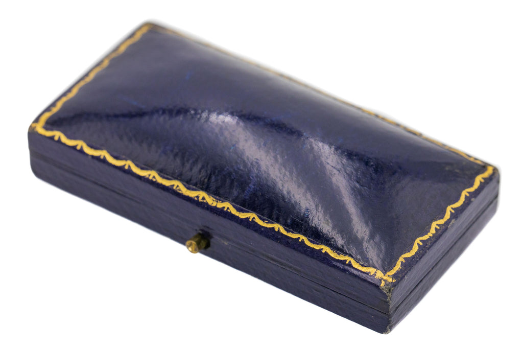 Mappin & Webb Blue Leather Brooch Box