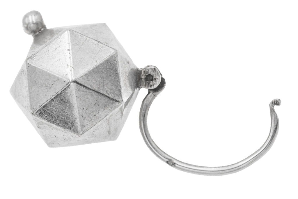 French Sterling Silver Faceted Padlock