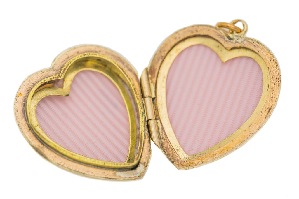 Art Deco 9ct Gold 'Sunbeams' Heart Locket