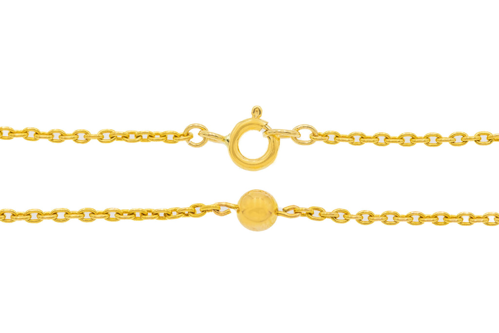 19" Antique 15ct Gold Ball Link Chain, 5.4g