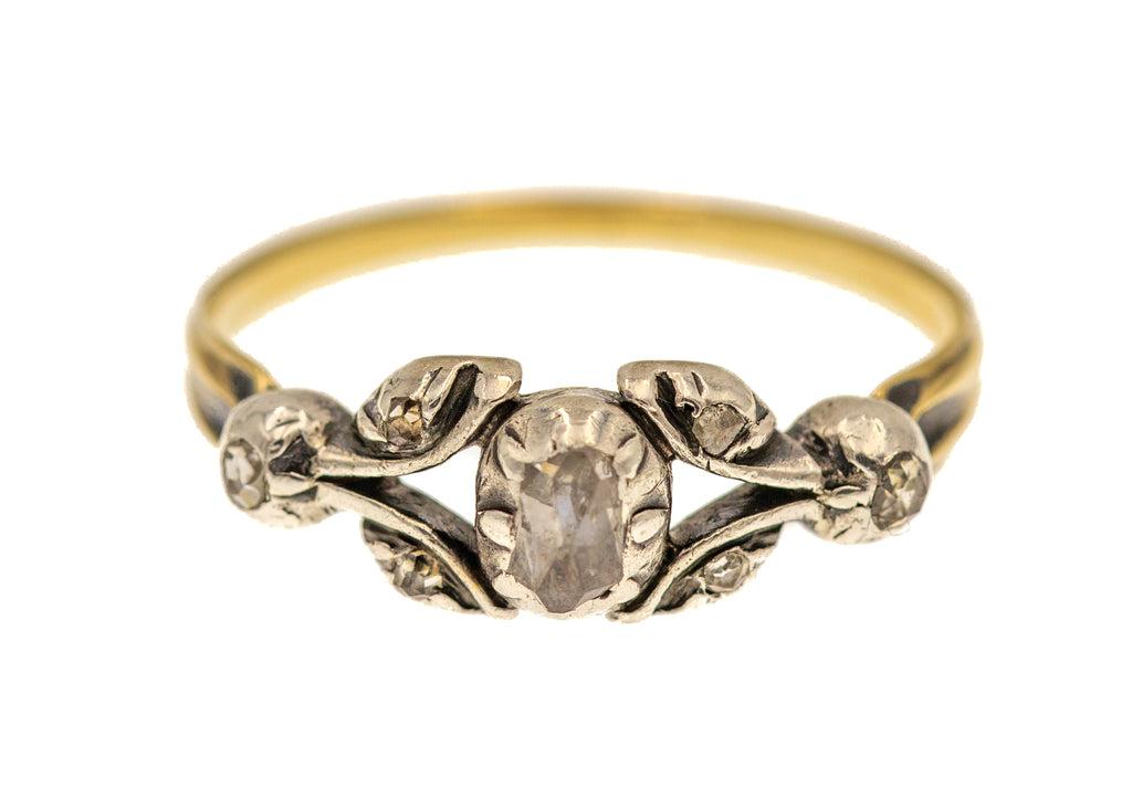 Georgian 9ct Gold Rose-Cut Diamond Ring, 0.23ct