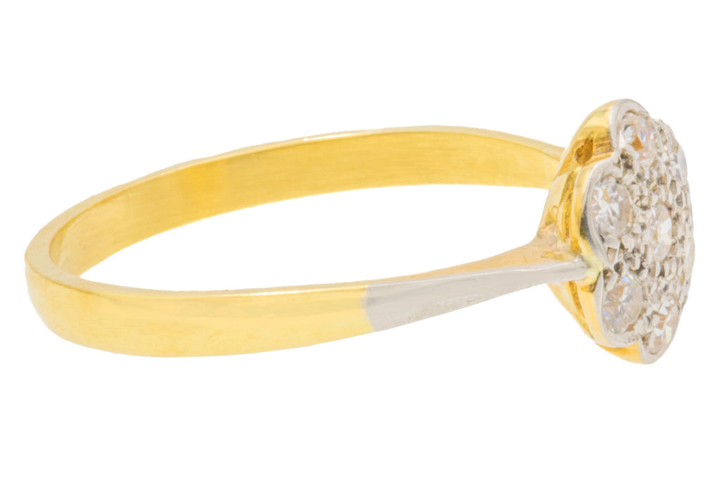Edwardian 18ct Gold Diamond Cluster Ring, 0.21ct