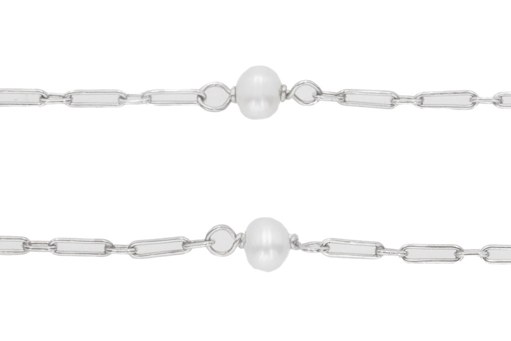 30" Edwardian Platinum Pearl Necklace