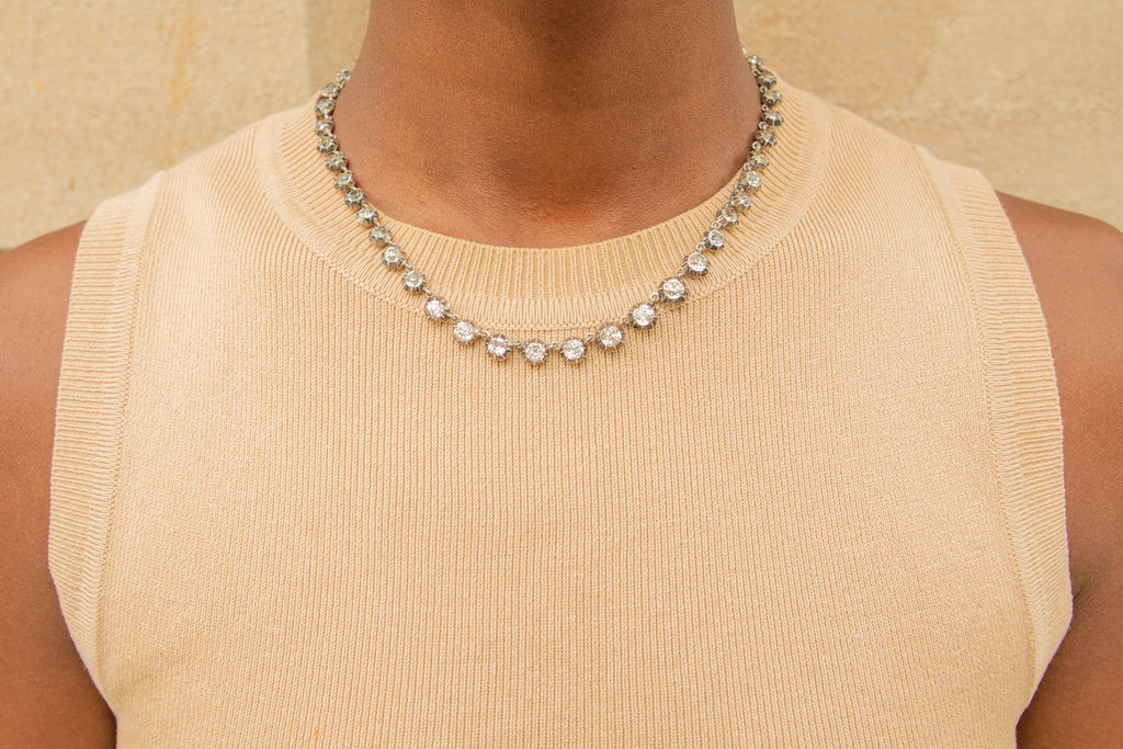 15.5" Georgian Silver Paste Riviere Necklace
