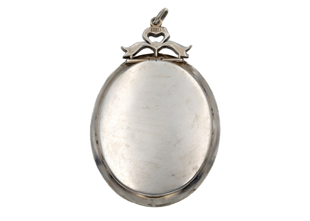 Edwardian Silver Paste Locket with Bow Detail