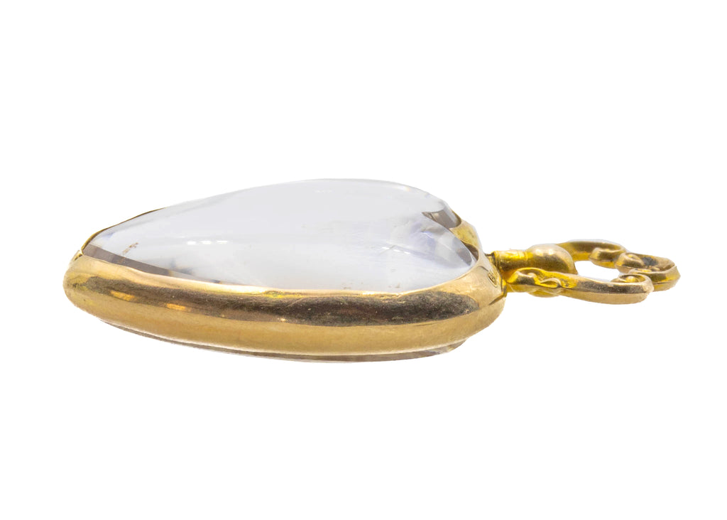 Edwardian 9ct Gold Heart Shaped Glass Locket