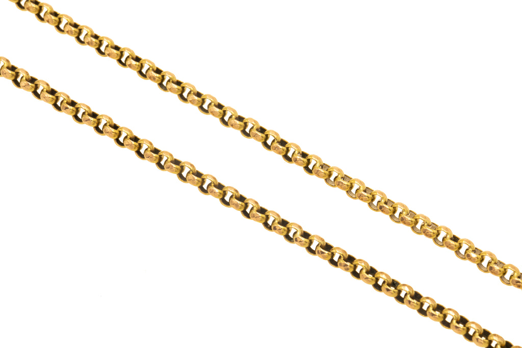 16" Antique 15ct Gold Faceted Belcher Chain, 8.7g