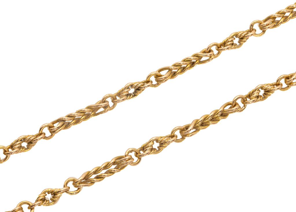 16" Victorian 15ct Gold Lover's Knot Chain, 11.5g