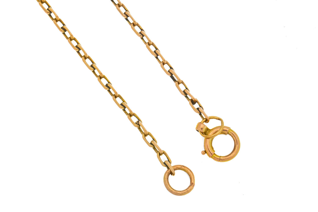 16" 9ct Gold Rectangular Belcher Link Chain, 3.6g
