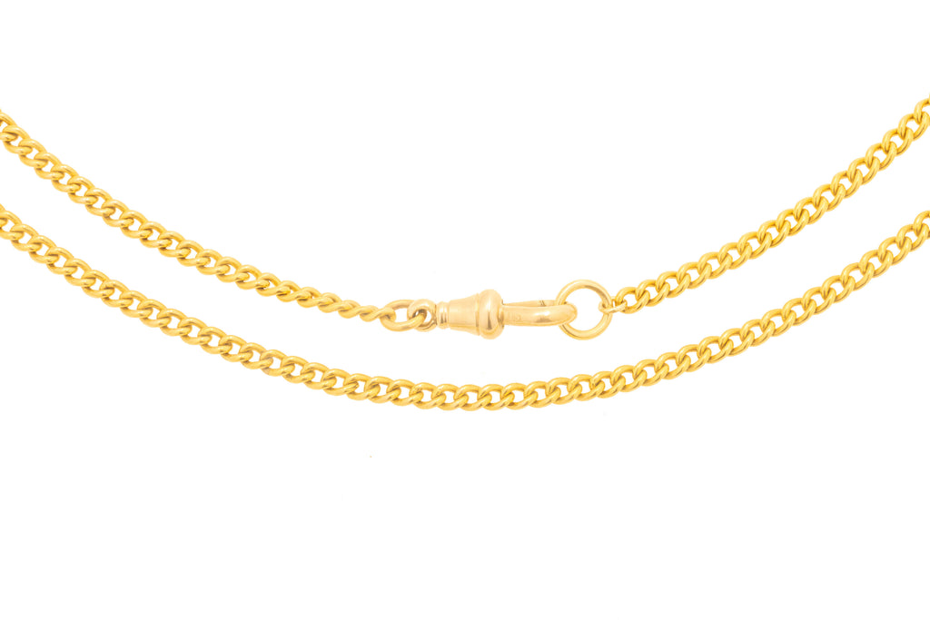 20" Antique 15ct Gold Curb Chain with Dog Clip, 14.2g