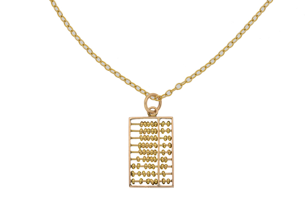 14ct Gold Abacus Pendant, with 18" Chain