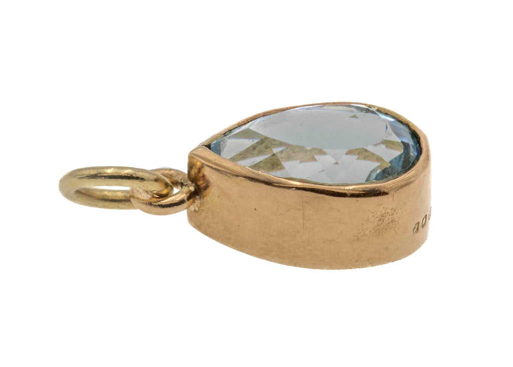 9ct Gold Aquamarine Teardrop Pendant, 1.40ct