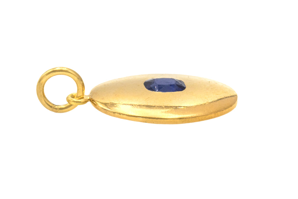 Antique 18ct Gold Natural Sapphire Pendant, 0.50ct
