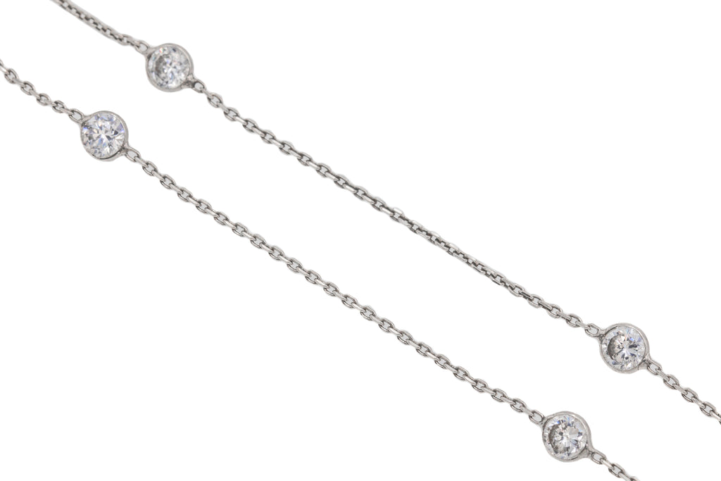 44" Antique Silver Rock Crystal 'By the Yard' Necklace