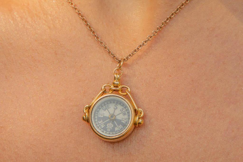 Antique 18ct Gold Compass Pendant