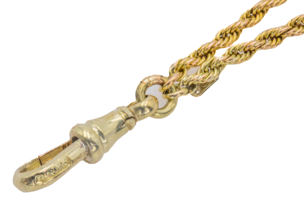 60" Antique 9ct Gold "Ball & Tether" Longuard Rope Chain, 25.2g