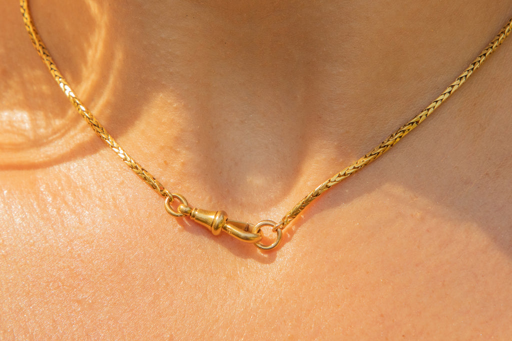 15" Antique 18ct Gold Foxtail Link Necklace