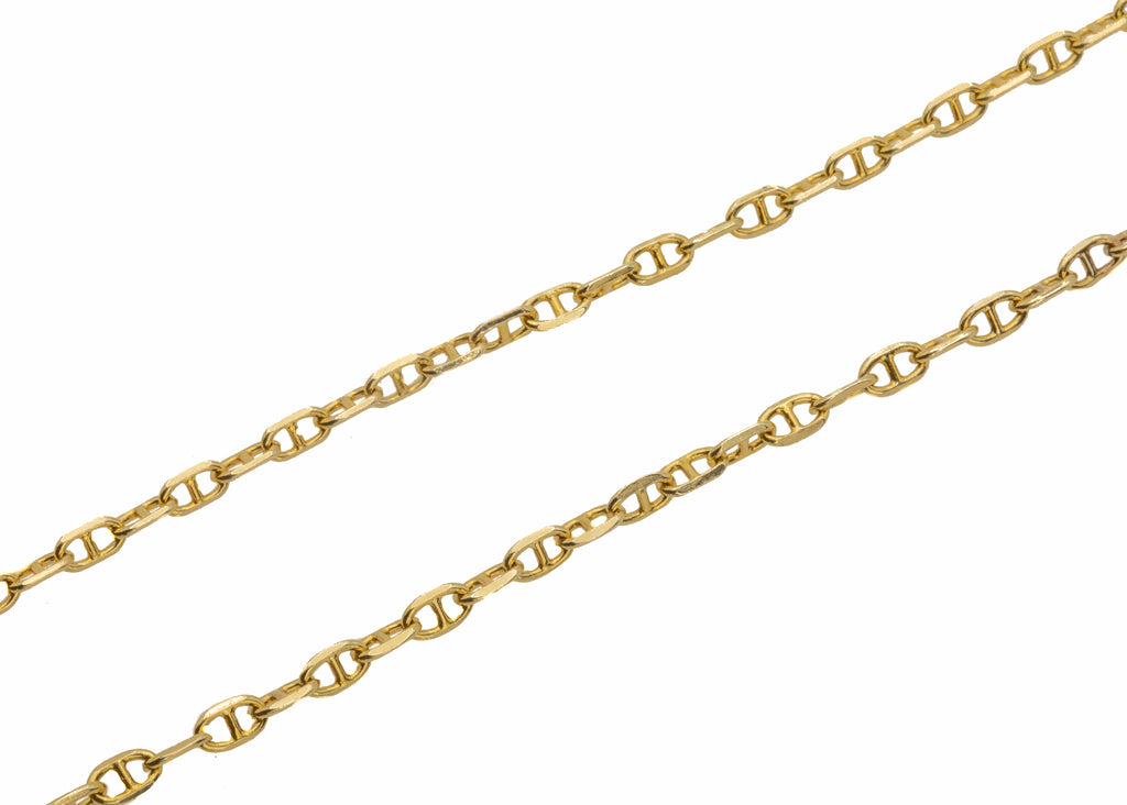 Antique 32" 14ct Gold Dainty Mariner-Link Chain Necklace, 9.4g