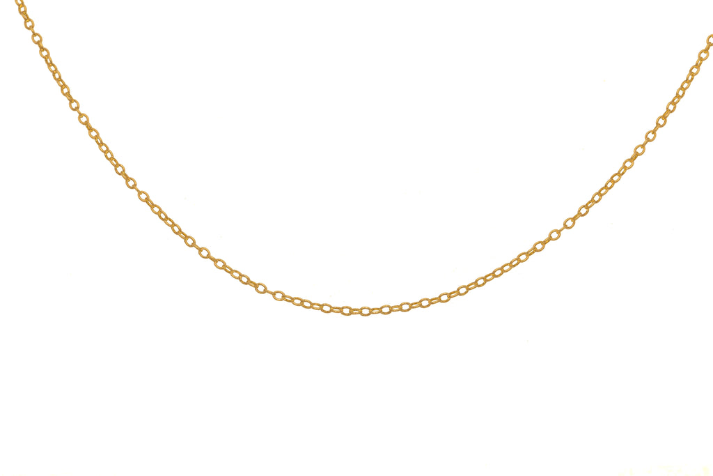 19" Antique 9ct Gold Dainty Pendant Chain, (1.5g)
