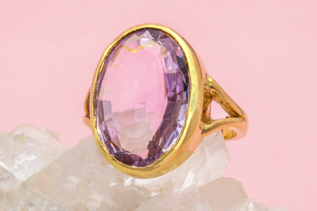 Large 9ct Gold Amethyst Ring, 6.80ct