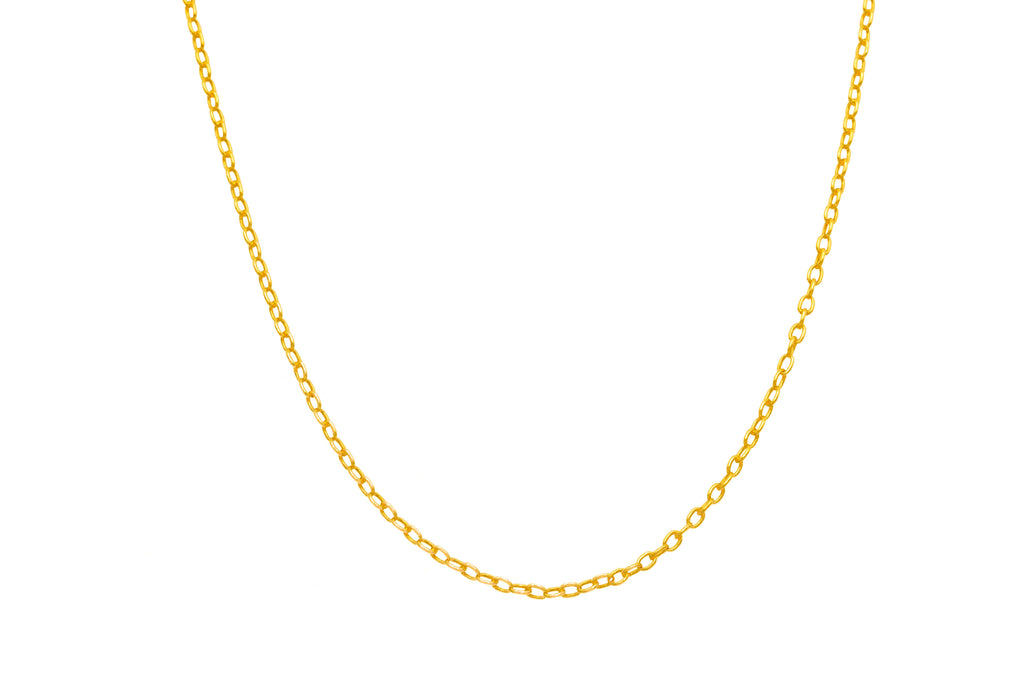 18" Antique 9ct Gold Skinny Pendant Chain, 2.1g
