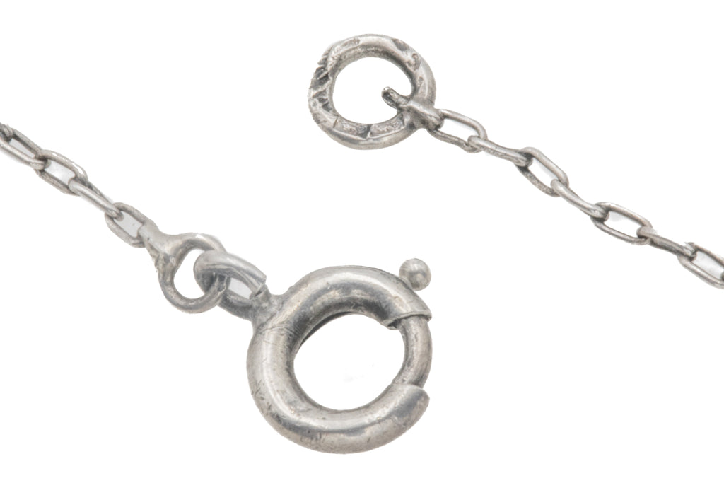 Antique Silver Carnelian Drop Negligee Necklace