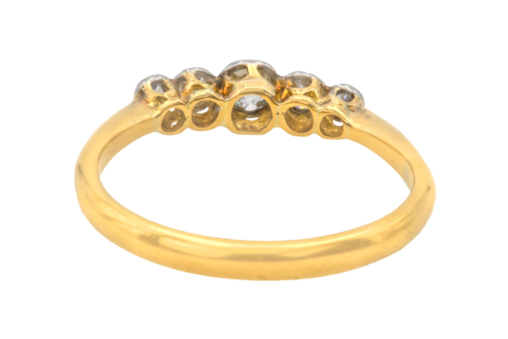 Antique 18ct Gold Diamond Five Stone Ring, 0.25ct