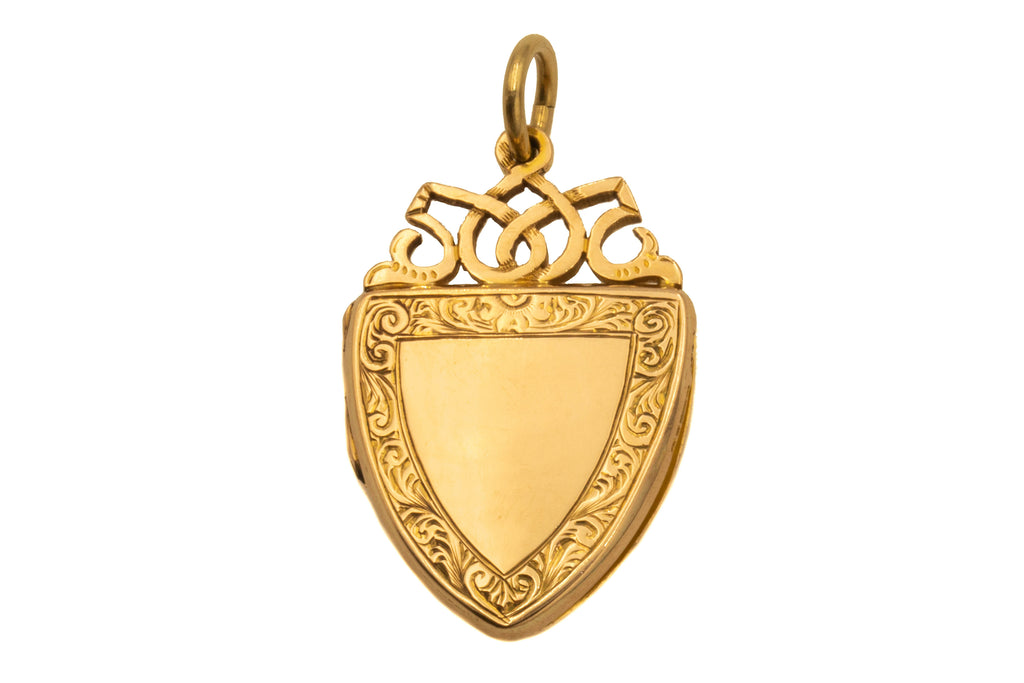 Antique 9ct Gold Shield Locket c.1871