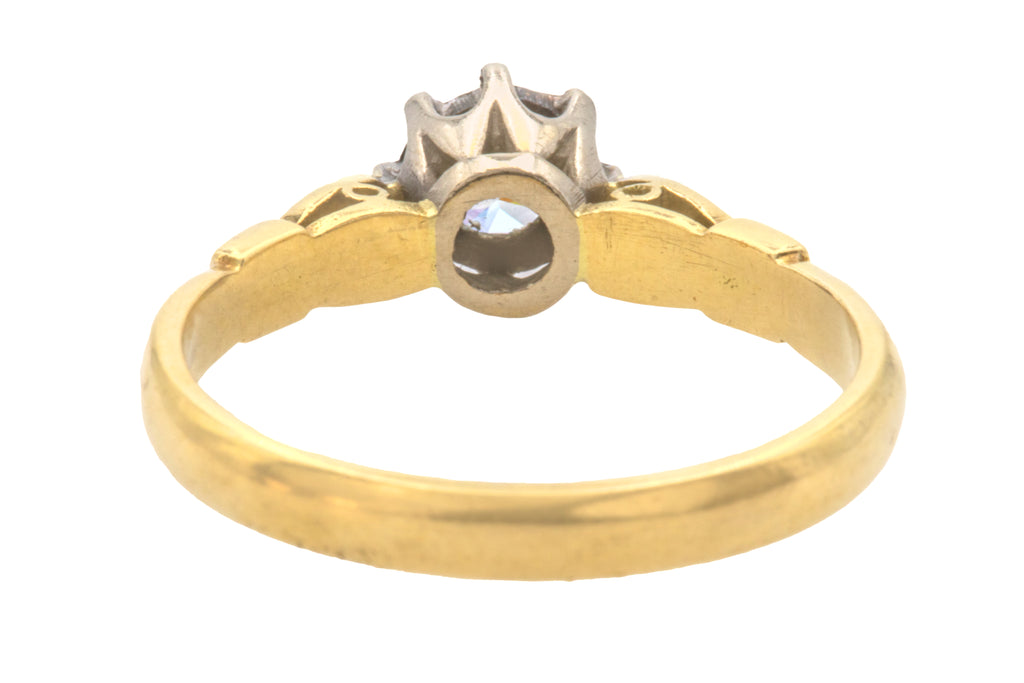 18ct Gold Illusion-Set Diamond Solitaire Engagement Ring, 0.20ct