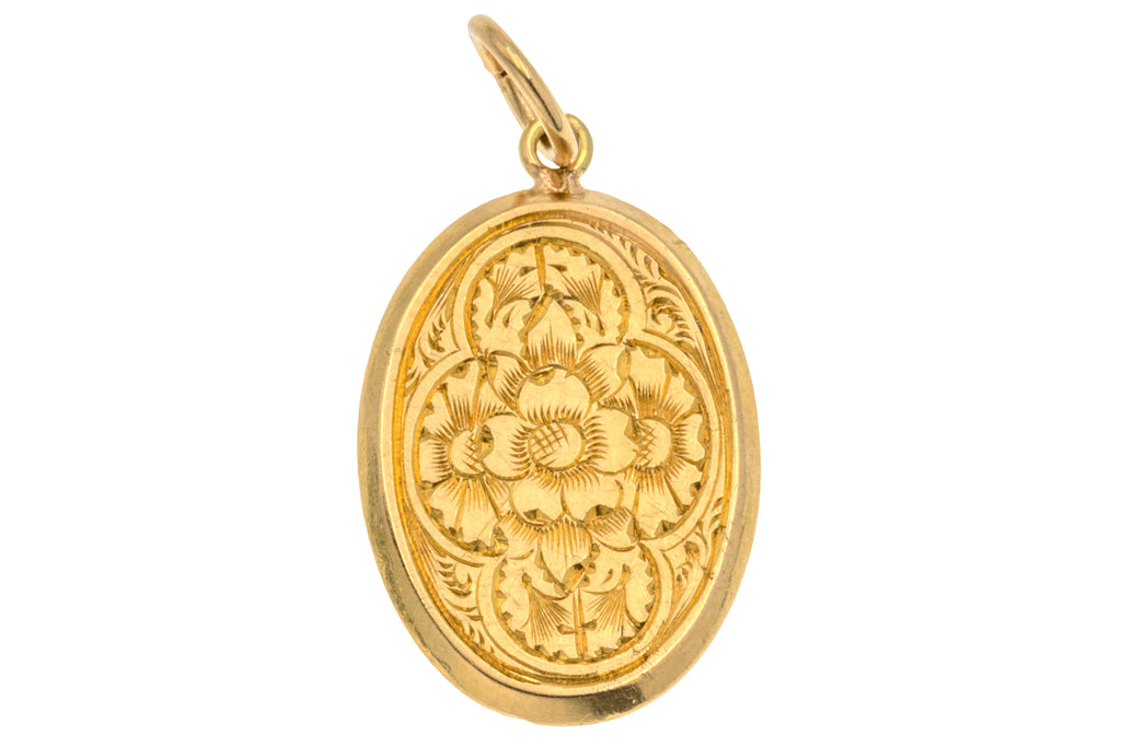 18ct Gold Antique 'Forget-Me-Not' Pendant