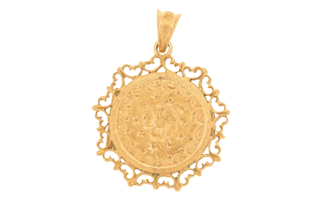 9ct Gold Engraved 'Forget-Me-Not' Locket