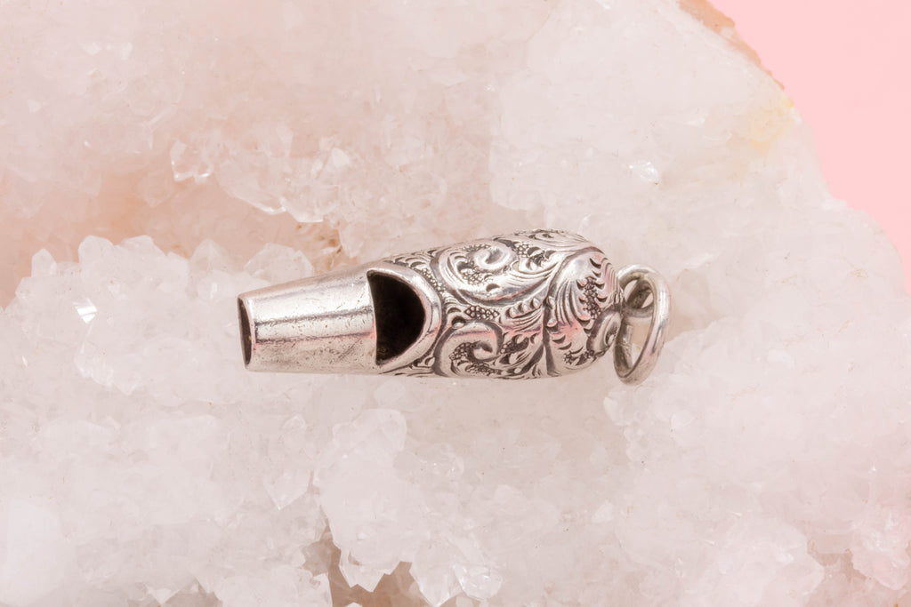 Victorian Sterling Silver Engraved Whistle