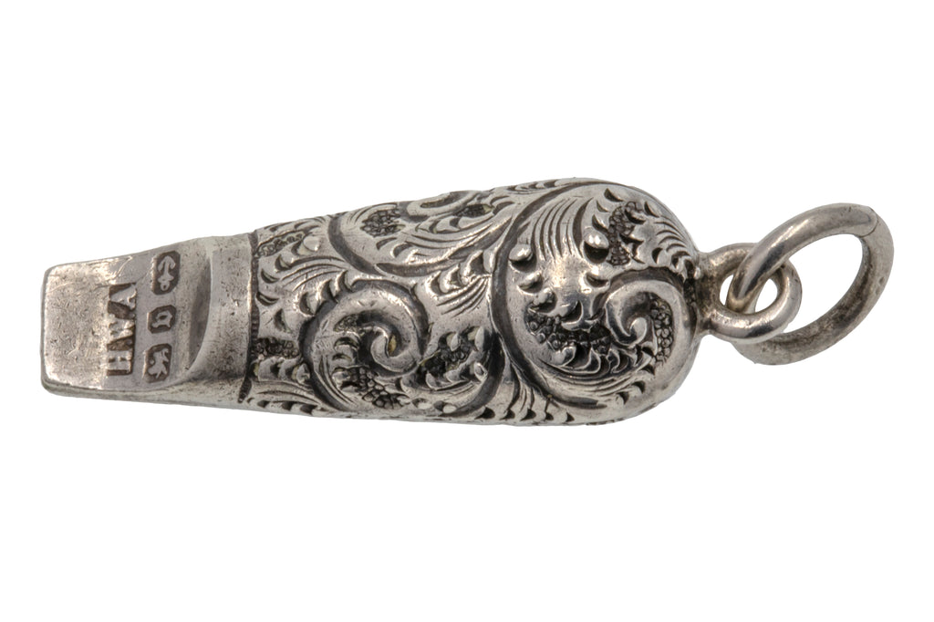Victorian Sterling Silver Engraved Whistle