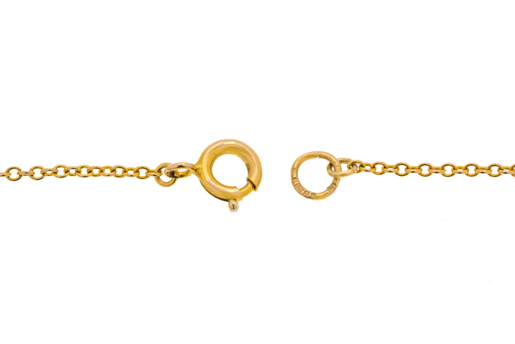 16" 9ct Gold Dainty Belcher Chain,  1.7g