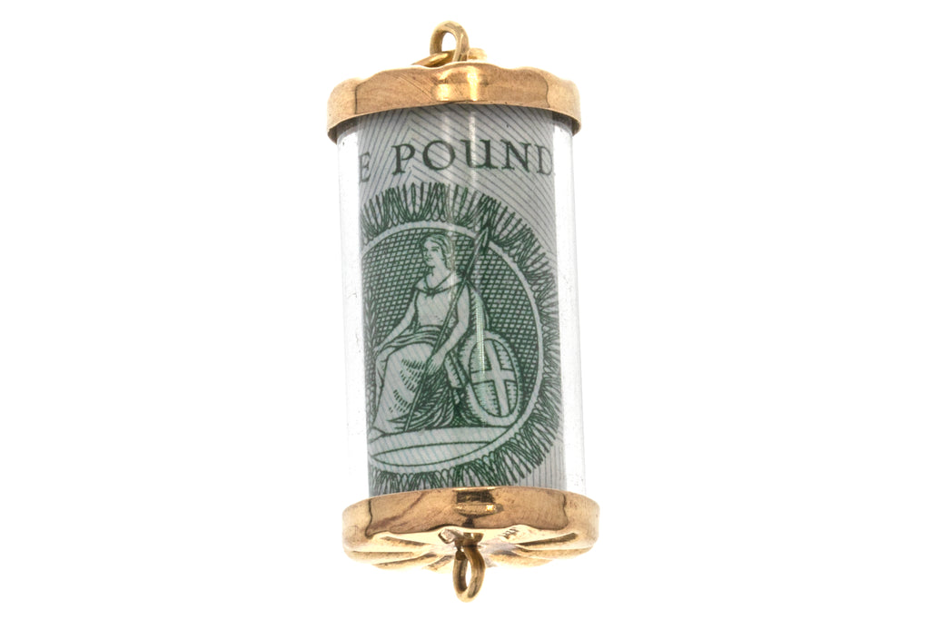 9ct Gold 'Emergency Money' One Pound Note Charm
