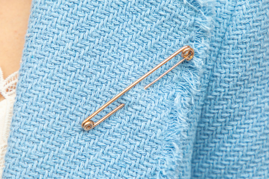 Large Antique 9ct Gold Stock Pin, 76mm