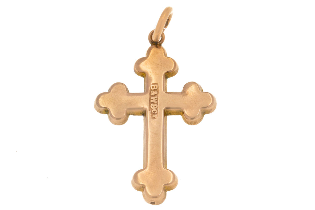 Antique 9ct Gold Victorian Cross Pendant