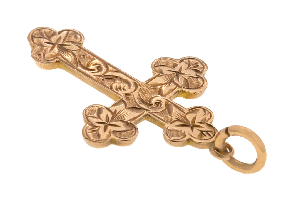 Antique 9ct Gold Victorian Cross Pendant