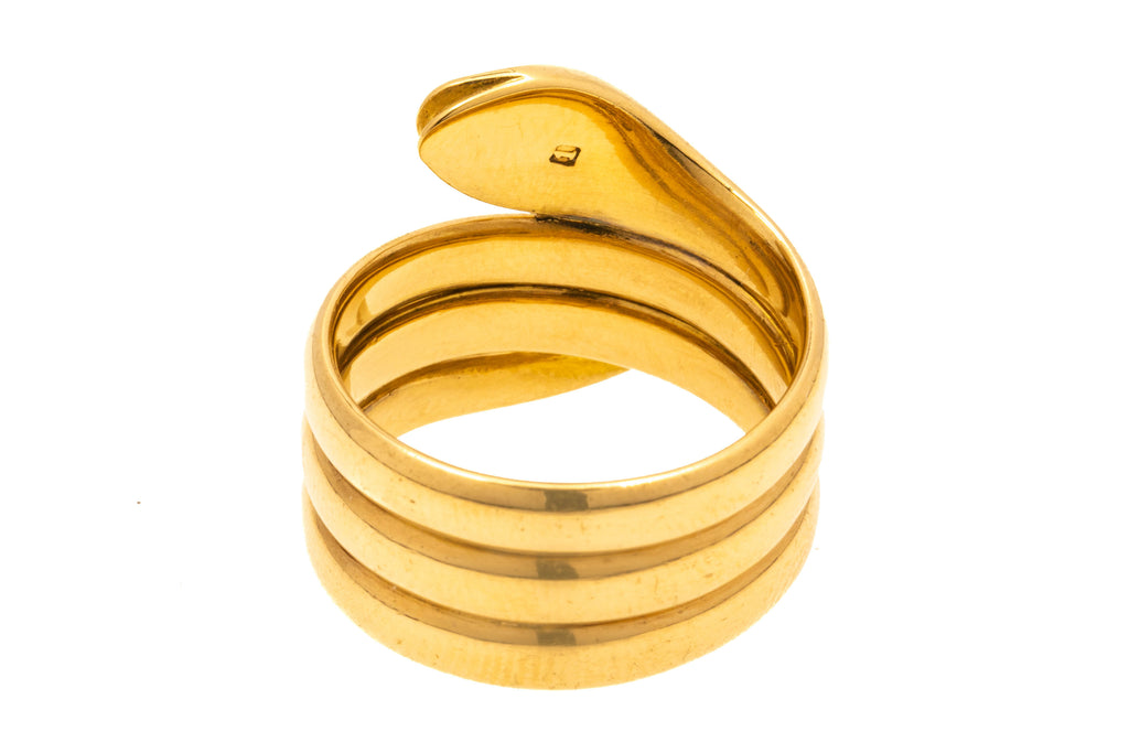 Antique 18ct Gold Diamond Snake Ring