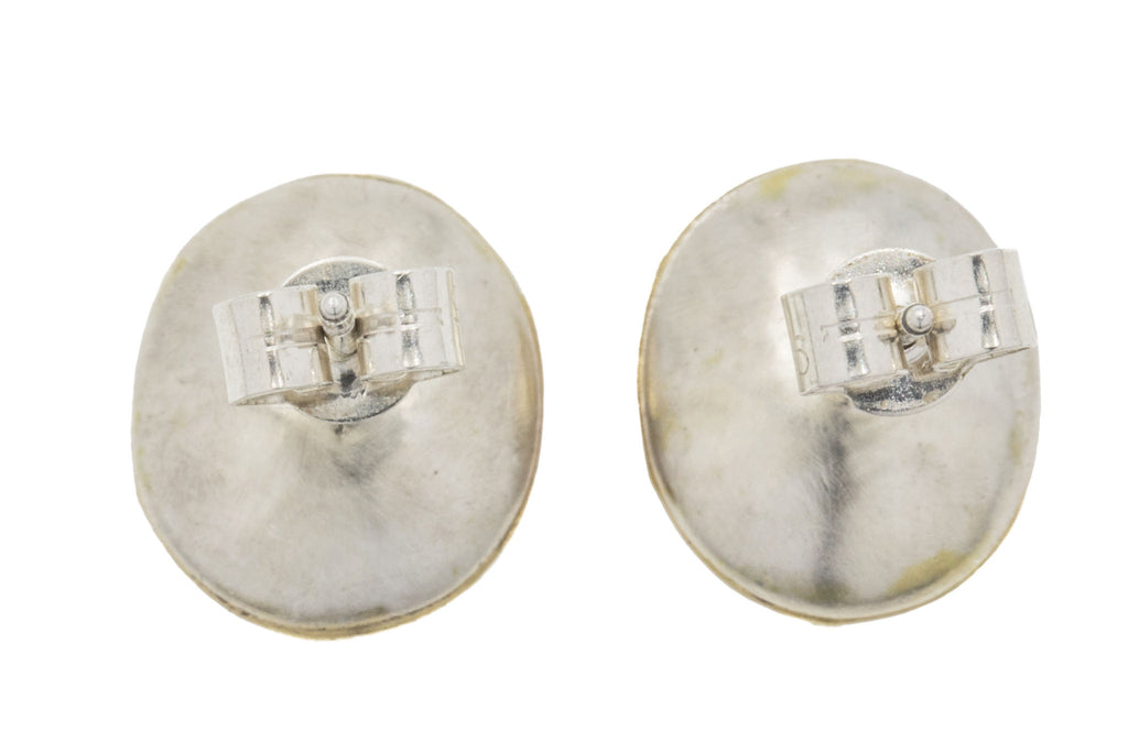 Antique Silver Carnelian Stud Earrings
