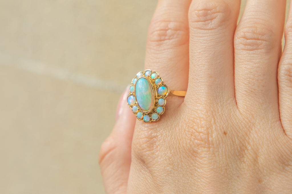9ct Gold Opal Cluster Ring, 1.85ct