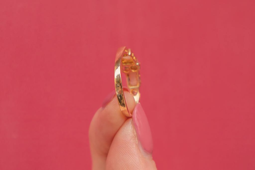 Art Deco 18ct Gold Opal Diamond Ring, 0.20ct Opal