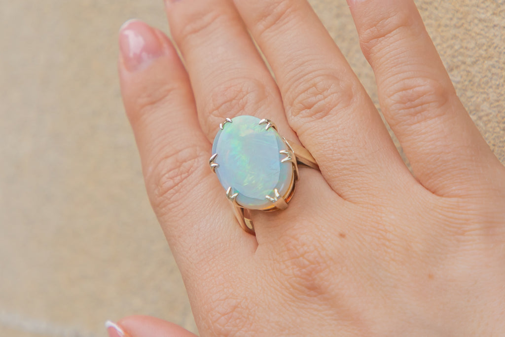 9ct White Gold Opal Cocktail Ring, 4.90ct