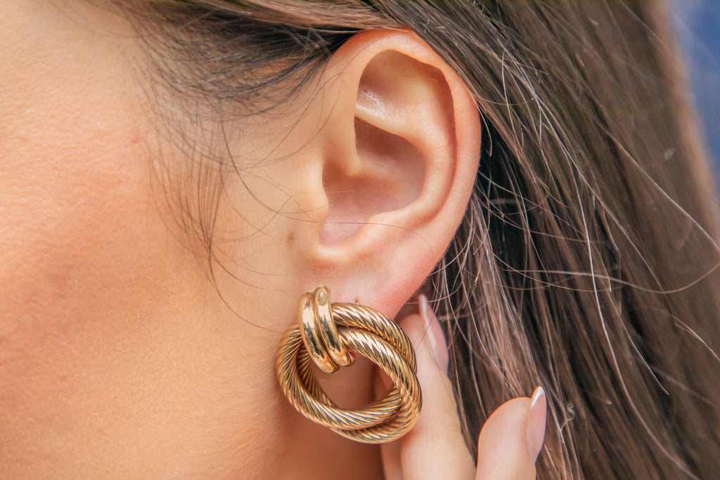 9ct Gold Round 'Knocker' Earrings