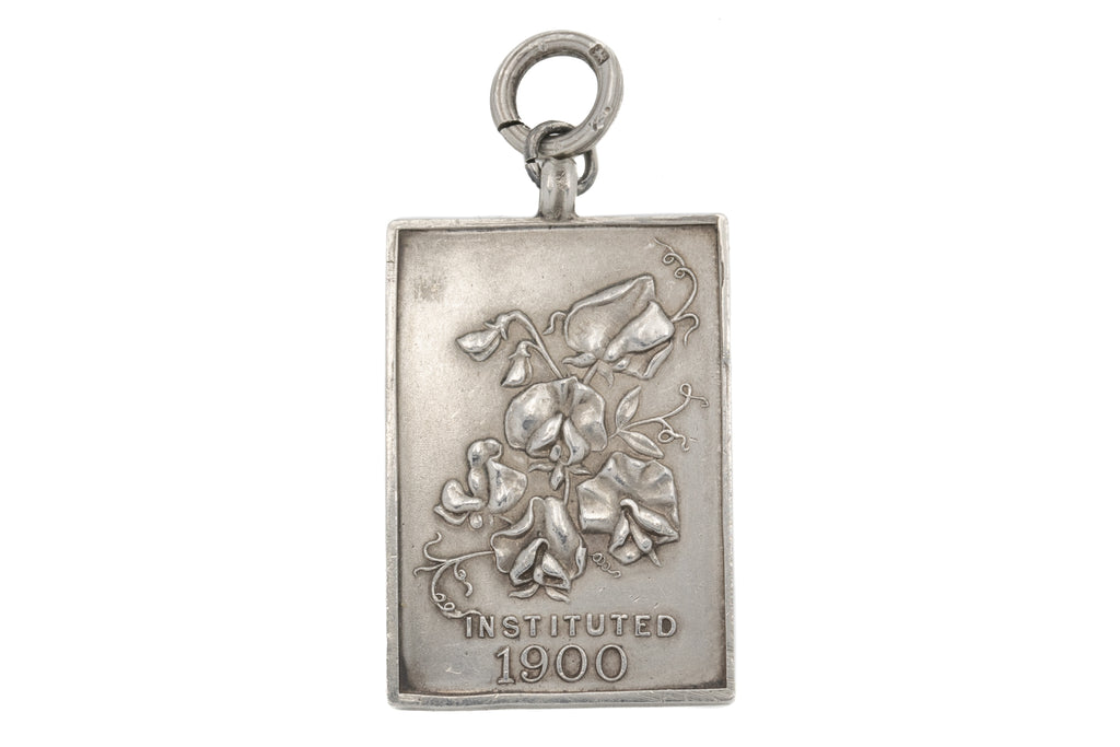 Sterling Silver 'Sweet Pea Society' Fob Pendant