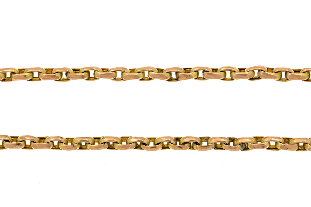 17" 9ct Gold Faceted Belcher Chain, 7.2g