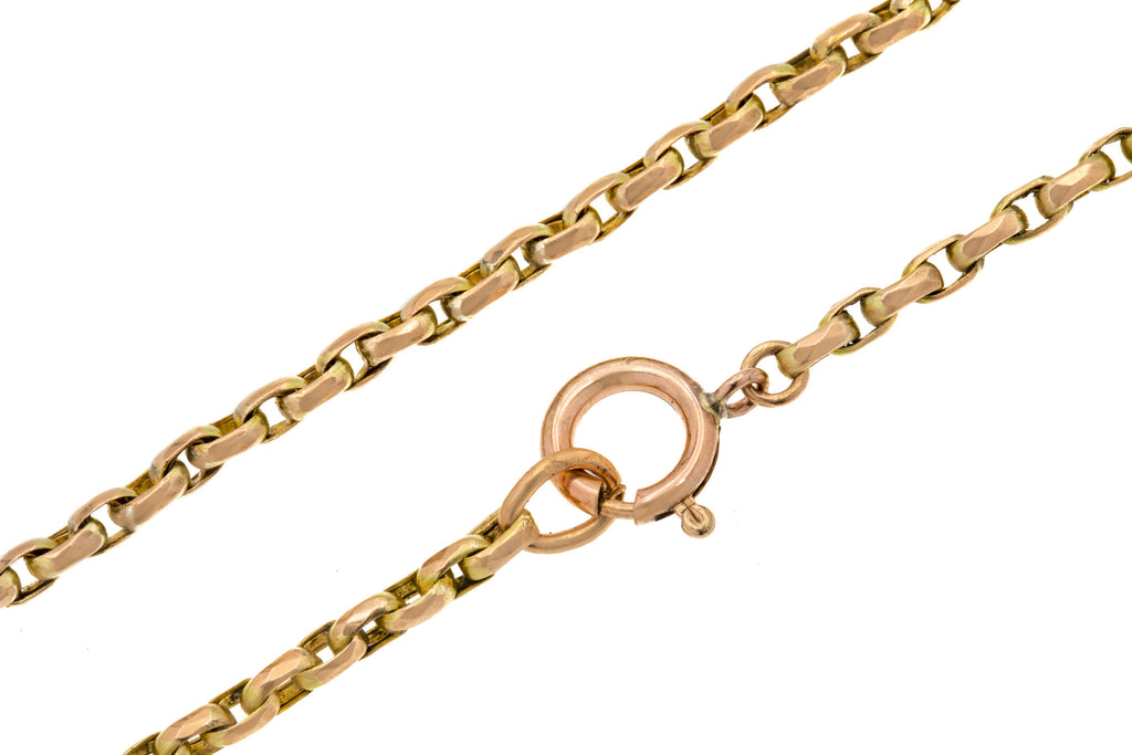 17" 9ct Gold Faceted Belcher Chain, 7.2g