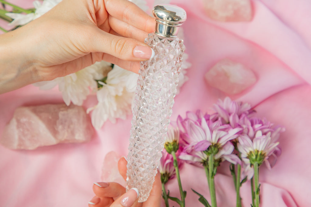Antique Silver Glass Icicle Perfume Bottle